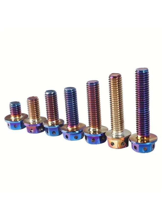 M8x1 5x40mm 10PCS Titanium Blue Stainless Steel Hex Flange Head Bolts - Image 1